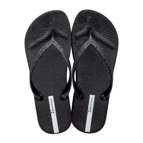Ženske japonke Ipanema z bleščicami v črni barvi