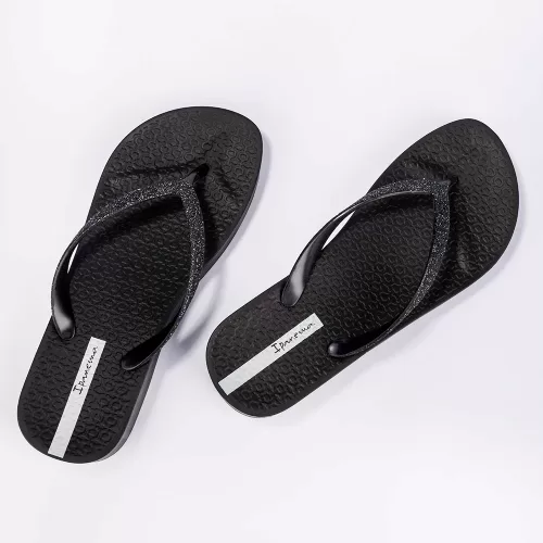 Ženske japonke Ipanema z bleščicami v črni barvi