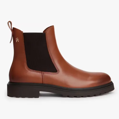 Tommy Hilfiger Leather Cleated Chelsea Cinnamon Bark