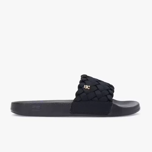 Tommy Hilfiger Braided Pool Slide Black