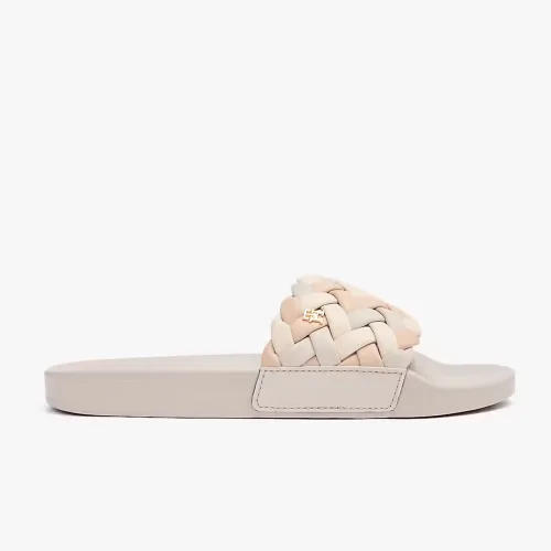 Tommy Hilfiger Braided Pool Slide Cream Beige