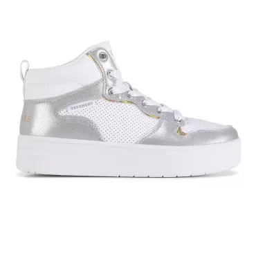 Otroške superge Skechers v beli in sivi barve
